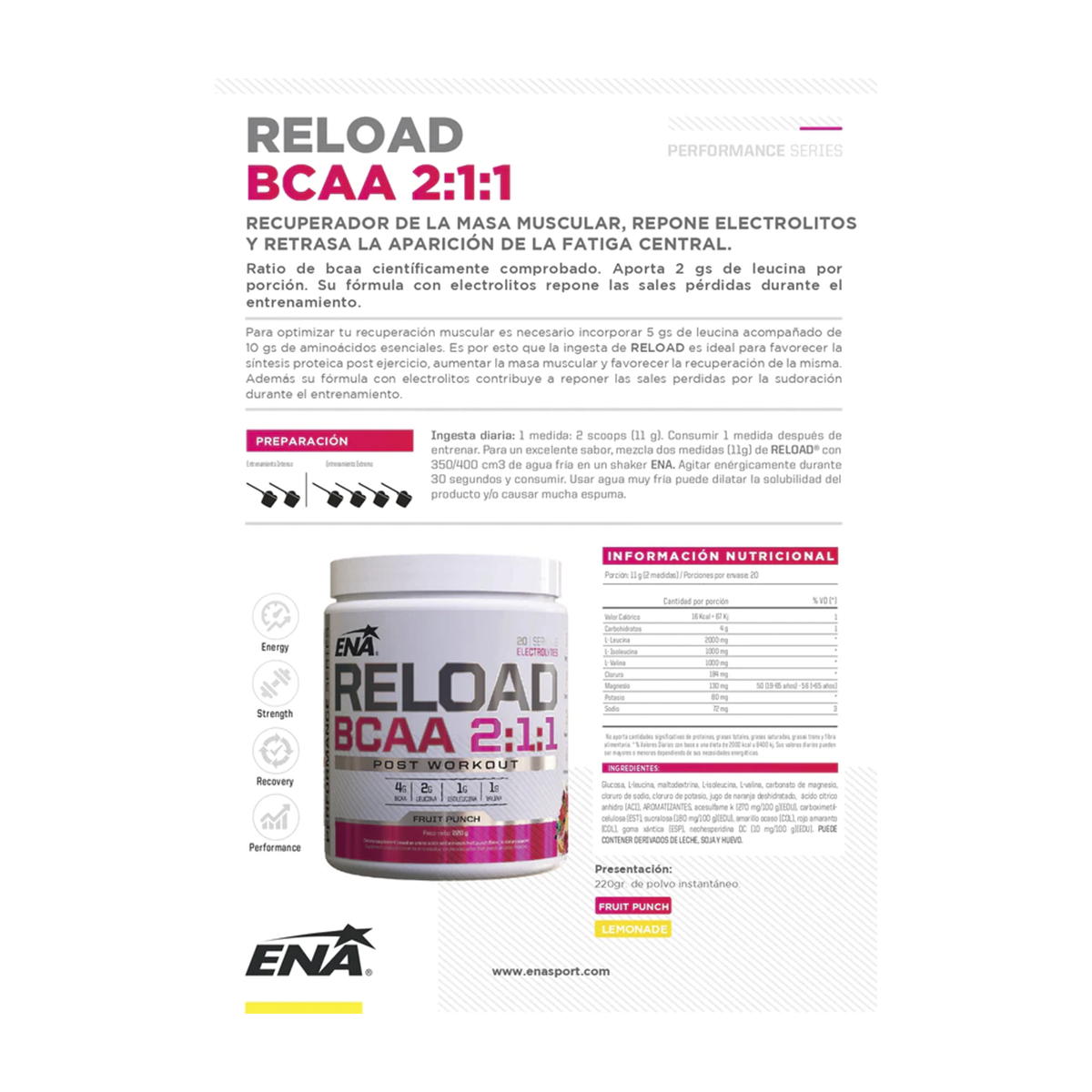 Re Load Ena Bcaa 2:1:1 Limon