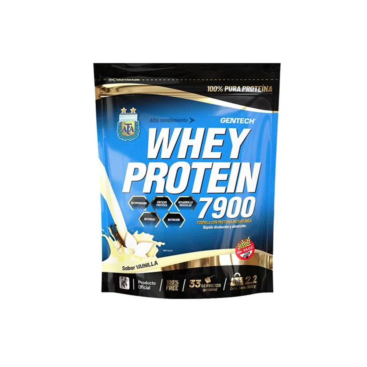 Whey Protein Gentech 7900 AFA Vainilla 2.05 Libras